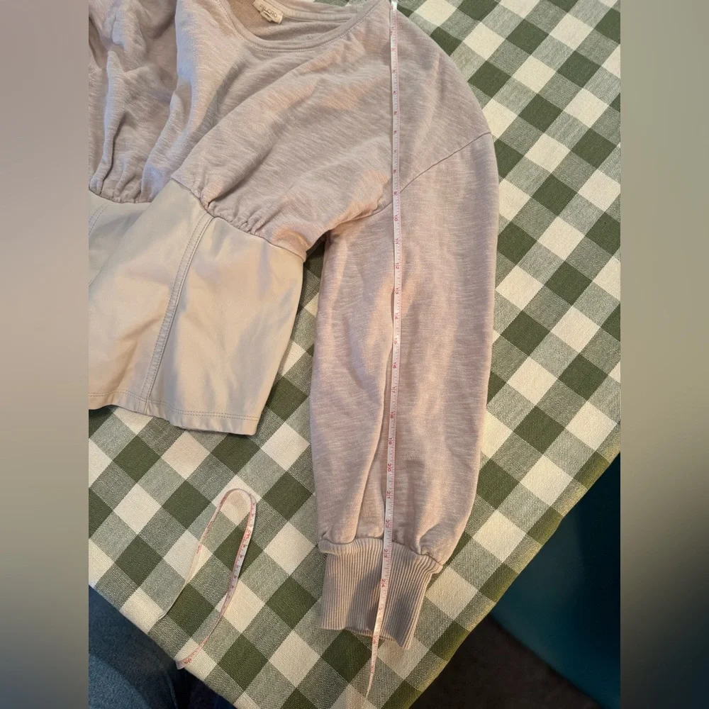 Anthropologie Women’s Pilcro Faux Leather Corset Sweater - Picture 14 of 15